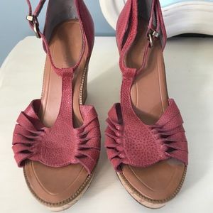 Size 6 leather wedges